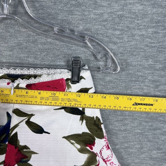 Luxxel NWT S Floral Ruffled 2 Piece Crop Top High Waist Short Set Marilyn Monroe - Picture 11 of 16